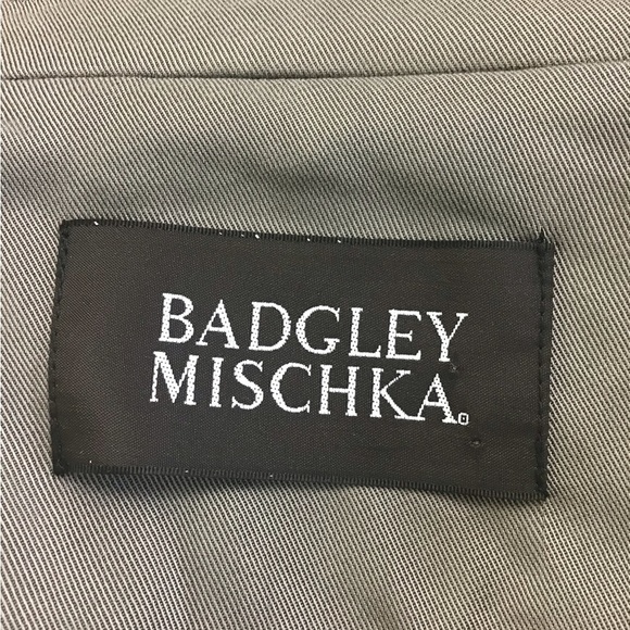 Badgley Mischka Angelina Lyocell Trench Coat Gray Women’s Size Large - Picture 8 of 15
